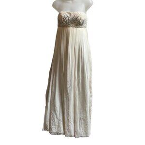 Aiden Mattox strapless silk beaded sequin formal gown dress Sz 2